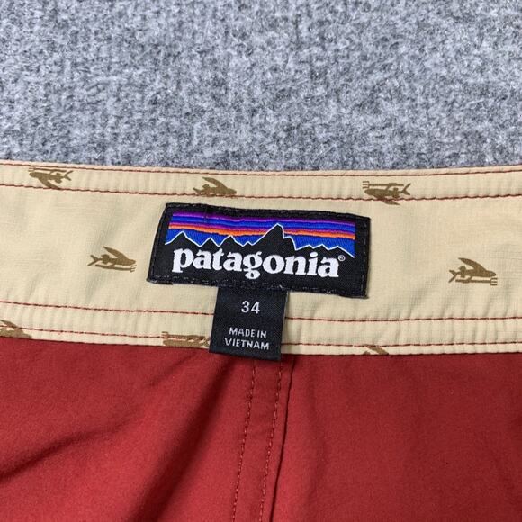 Patagonia Board Shorts Mens 34 Cardinal Nylon Blend Stretch Wavefarer Swim Surf - Picture 6 of 12
